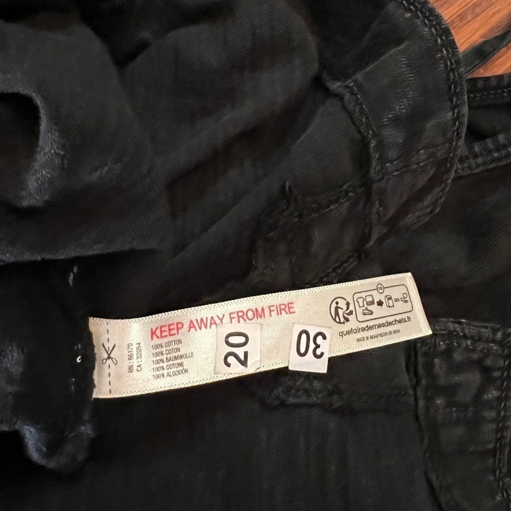 Daily Practice by Anthropologie Malibu Creek Dress Cotton Ruffle Black M - Picture 10 of 11